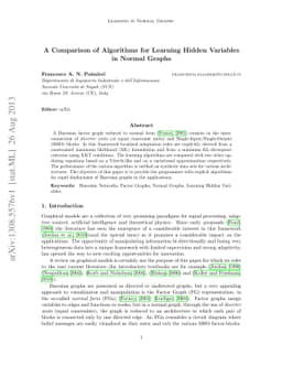 A Comparison of Algorithms for Learning Hidden Variables in Normal
  Graphs