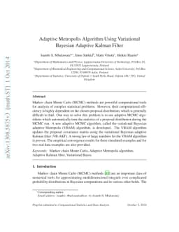 Adaptive Metropolis Algorithm Using Variational Bayesian Adaptive Kalman
  Filter