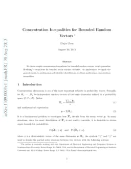 Concentration Inequalities for Bounded Random Vectors