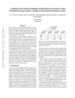 A Solution to the Network Challenges of Data Recovery in Erasure-coded
  Distributed Storage Systems: A Study on the Facebook Warehouse Cluster