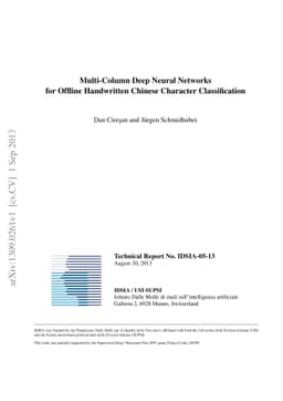 Multi-Column Deep Neural Networks for Offline Handwritten Chinese
  Character Classification