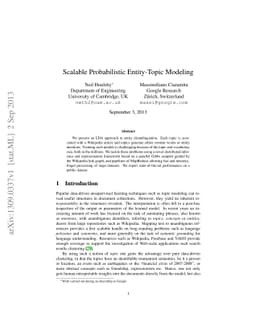 Scalable Probabilistic Entity-Topic Modeling
