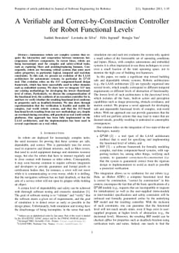 A Verifiable and Correct-by-Construction Controller for Robot Functional
  Levels