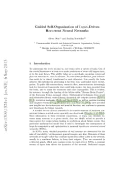 Guided Self-Organization of Input-Driven Recurrent Neural Networks