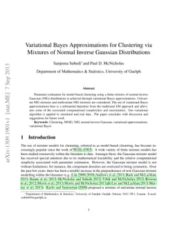 Variational Bayes Approximations for Clustering via Mixtures of Normal
  Inverse Gaussian Distributions