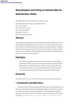 Discretization and fitting of nominal data for autonomous robots