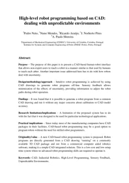 High-level robot programming based on CAD: dealing with unpredictable
  environments