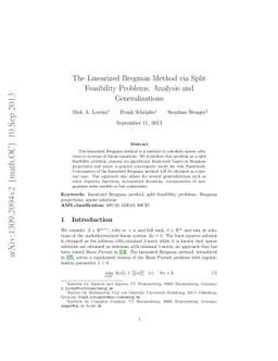The Linearized Bregman Method via Split Feasibility Problems: Analysis
  and Generalizations