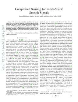 Compressed Sensing for Block-Sparse Smooth Signals