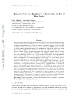 Temporal Autoencoding Improves Generative Models of Time Series