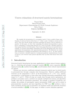 Convex relaxations of structured matrix factorizations