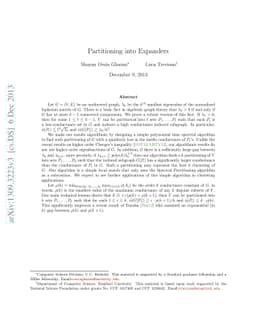 Partitioning into Expanders