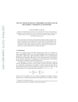 Why SOV might be initially preferred and then lost or recovered? A
  theoretical framework