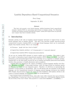 Lambda Dependency-Based Compositional Semantics