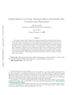 Robust Inference on Average Treatment Effects with Possibly More
  Covariates than Observations