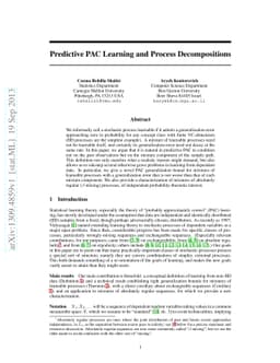 Predictive PAC Learning and Process Decompositions