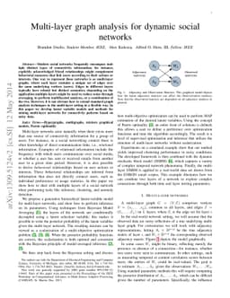 Multi-layer graph analysis for dynamic social networks