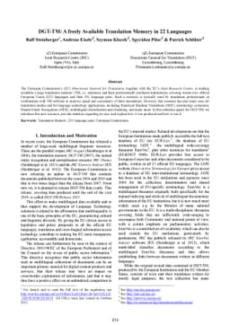 DGT-TM: A freely Available Translation Memory in 22 Languages