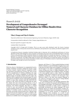 Development of Comprehensive Devnagari Numeral and Character Database
  for Offline Handwritten Character Recognition