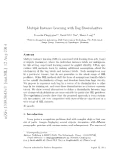 Multiple Instance Learning with Bag Dissimilarities
