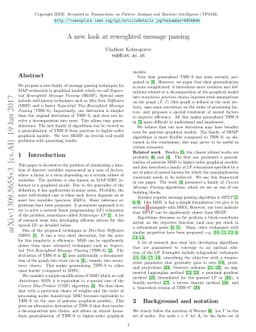 A new look at reweighted message passing