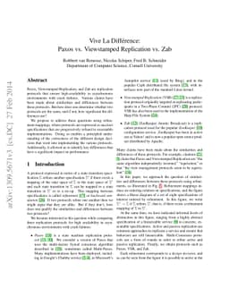 Vive la Différence: Paxos vs. Viewstamped Replication vs. Zab