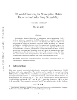 Ellipsoidal Rounding for Nonnegative Matrix Factorization Under Noisy
  Separability