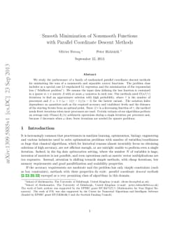 Smooth minimization of nonsmooth functions with parallel coordinate
  descent methods