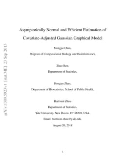 Asymptotically Normal and Efficient Estimation of Covariate-Adjusted
  Gaussian Graphical Model