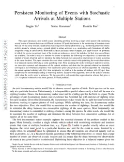 Persistent Monitoring of Events with Stochastic Arrivals at Multiple
  Stations