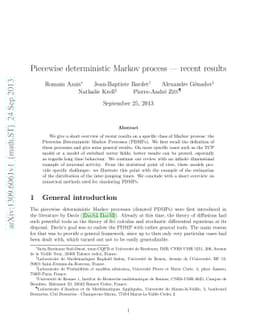 Piecewise deterministic Markov process - recent results