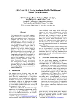 JRC-Names: A freely available, highly multilingual named entity resource