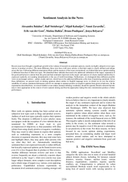 Sentiment Analysis in the News