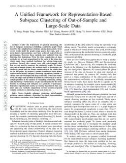 A Unified Framework for Representation-based Subspace Clustering of
  Out-of-sample and Large-scale Data