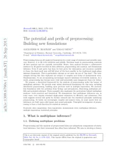 The potential and perils of preprocessing: Building new foundations
