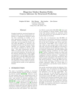 Hinge-loss Markov Random Fields: Convex Inference for Structured
  Prediction