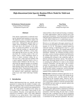 High-dimensional Joint Sparsity Random Effects Model for Multi-task
  Learning