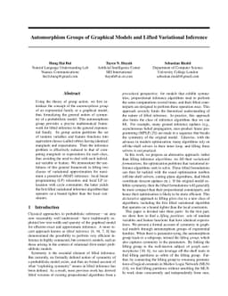 Automorphism Groups of Graphical Models and Lifted Variational Inference