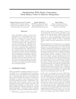 Optimization With Parity Constraints: From Binary Codes to Discrete
  Integration