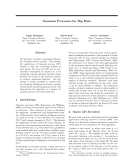 Gaussian Processes for Big Data