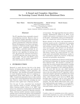 A Sound and Complete Algorithm for Learning Causal Models from
  Relational Data