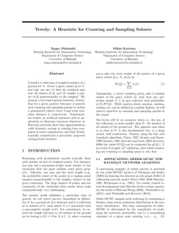 Treedy: A Heuristic for Counting and Sampling Subsets