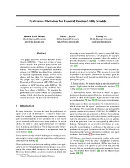 Preference Elicitation For General Random Utility Models