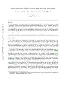Online Algorithms for Factorization-Based Structure from Motion