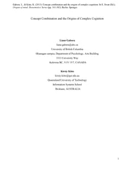 Concept Combination and the Origins of Complex Cognition