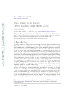 Some things we've learned (about Markov chain Monte Carlo)