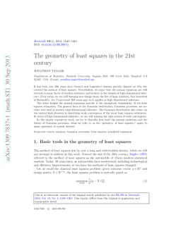 The geometry of least squares in the 21st century