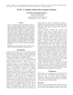 EVOC: A Computer Model of the Evolution of Culture
