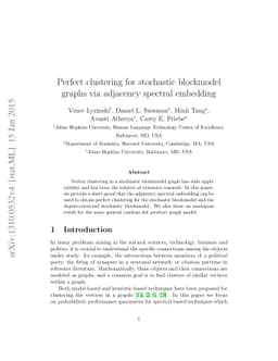 Perfect Clustering for Stochastic Blockmodel Graphs via Adjacency
  Spectral Embedding
