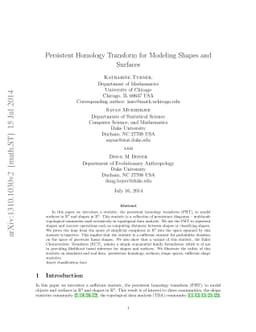 Persistent Homology Transform for Modeling Shapes and Surfaces